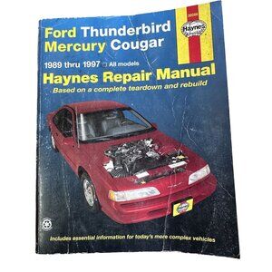 Vtg Haynes Repair Manual Ford Thunderbird Mercury Cougar 1989-1997 All Models